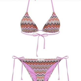 Lila örme triko bikini takımı