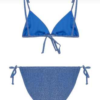 Saks mavi lurex bikini takımı
