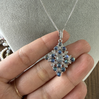 Labradorit İşlemeli Charm Kolye Ucu