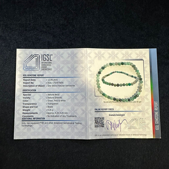 4 mm Sertifikalı Zümrüt Bileklik - Kalp Yaralarını Şifalandırmak
