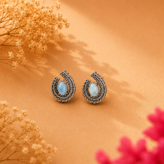 Atlantis Larimar Gümüş Küpe - İfadeyi Güçlendirmek