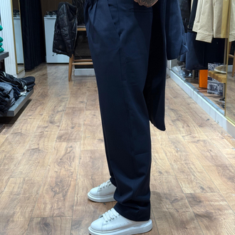 LACİVERT boyfriend regular kalıp kumaş pantolon