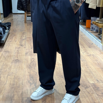 LACİVERT boyfriend regular kalıp kumaş pantolon
