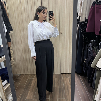 Dantel  Bebe Yaka  Detaylı Poplin Gömlek