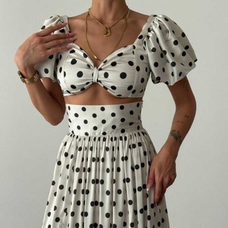 Monroe Vintage Puantiyeli İkili Takım