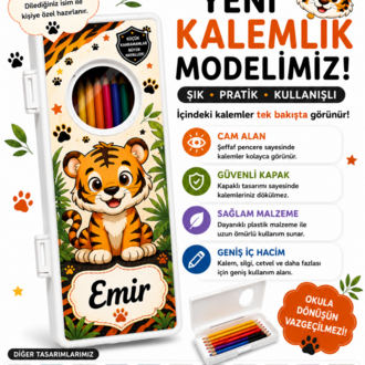 Kisiye ozel kaplanli kalemlik