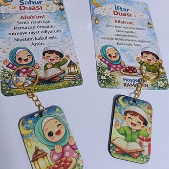 “Baskılı el emeği Ramazan kartı + anahtarlık