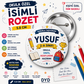 Okula Başlangıç Hediyesi | Sınıf Rozeti
