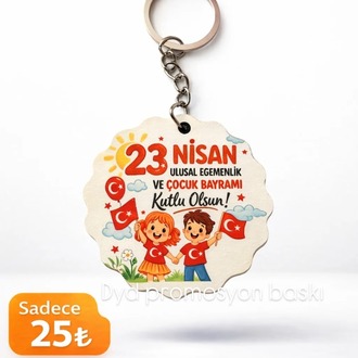 23 Nisan ahşap Anahtarlık