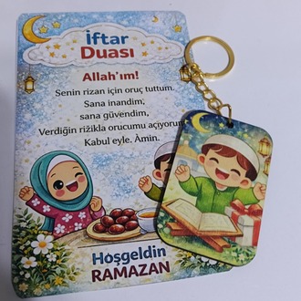 “Baskılı el emeği Ramazan kartı + anahtarlık