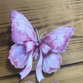 50 Adet 12 cm ‘lik Pembe Kelebek