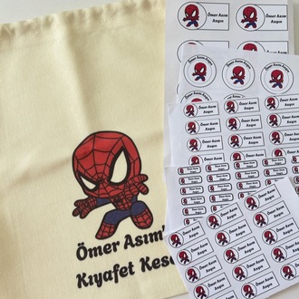 Kıyafet kesesi baskılı ve etiket seti 114 adet