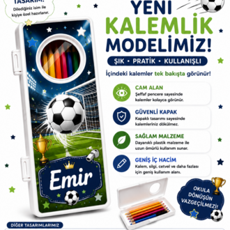 Kisiye ozel futbol temali kalemlik