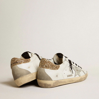 Golden Goose Super-Star Gold Glitter Ice Gray
