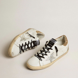 Golden Goose Super-Star Gold Glitter Ice Gray