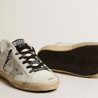 Golden Goose Super-Star Gold Glitter Ice Gray
