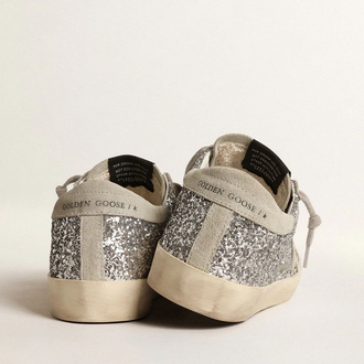 Golden Goose Super-Star Silver Glitter Ice Gray