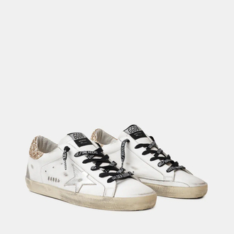 Golden Goose Super-Star Gold Glitter Ice Gray