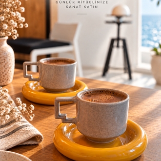 Seramik Donut Kahve Fincan Set