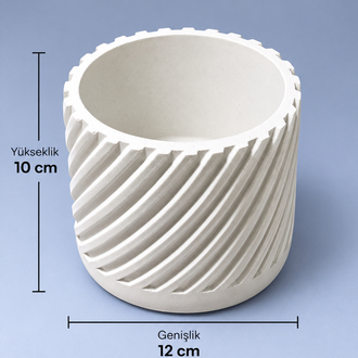 Spiral Desenli Dekoratif Saksı & Mumluk 