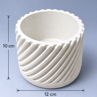 Dekoratif Sukulent Saksı – Geometrik Saksı Beyaz