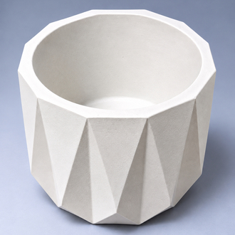 Geometrik Dekoratif Vazo – Taş Tozu 