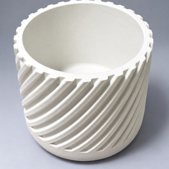 Spiral Desenli Dekoratif Saksı & Mumluk 