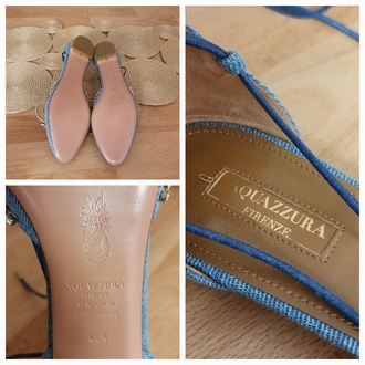 AQUAZZURA Denim Alexa Crystal Shoes