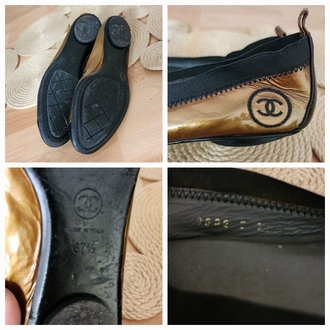 CC Logo Calfskin Ballet Flats