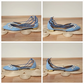 AQUAZZURA Denim Alexa Crystal Shoes