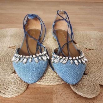 AQUAZZURA Denim Alexa Crystal Shoes