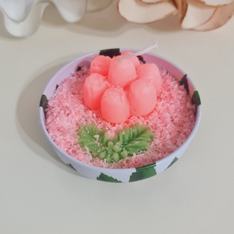 Tabakta lale konseptli kokulu mum