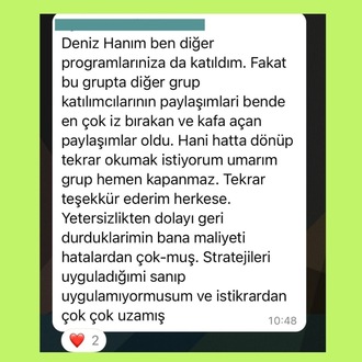 18-24 Ağustos - Yetersizlik Duygusundan Kurtul Grup Programı