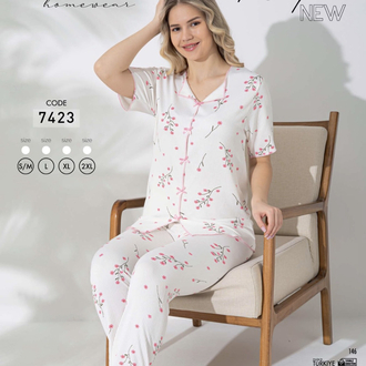 Pinterest Pembe Çiçekli Pijama Takımı