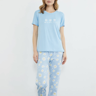 Mavi Papatya Pijama Takımı