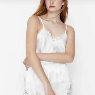 Saten Şortlu Set Whitee