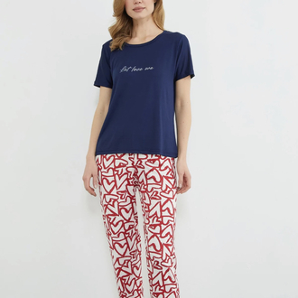 Lacivert/ Kalpli Pijama Takımı
