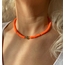 Oranj yonca detay fimo kolye
