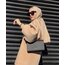 Kolları Pileli Bej Sweatshirt