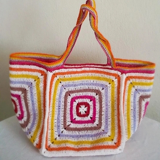 Multi color beach bag