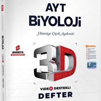 3D YAYINLARI AYT BİYOLOJİ VİDEO DESTEKLİ DEFTER GÜNCEL BASKI