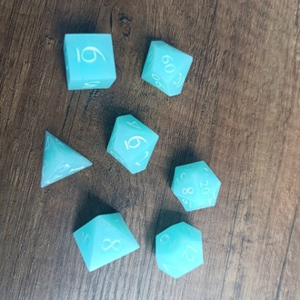 Bulut Mavisi Epoksi Reçine D&D Zar Seti