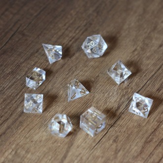 Golden Crystal Epoksi Reçine D&D Zar Seti