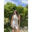 Mango halter yaka varaklı bluz
