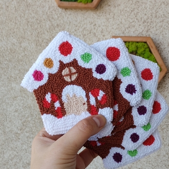 Punch Needle Christmas Coaster ✨