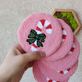 Punch Needle Christmas Coaster ✨