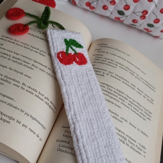 kiraz desenli düzenleyici ve kitap ayracı