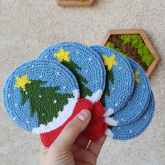 Punch Needle Christmas Coaster ✨