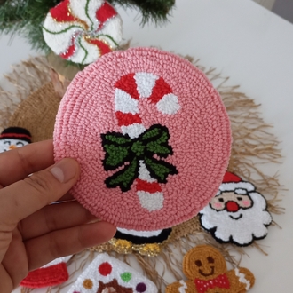 Punch Needle Christmas Coaster ✨