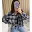 Yeni Sezon Ekose Crop Ceket 